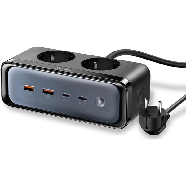 MCDODO CH-4610 6 in 1 70W GaN Protection Power Strip w/ 2 PD + 2 QC + 2 Socket Super Fast Quick Charging EU Plug