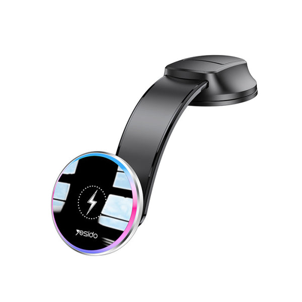 Yesido C292 Arm Bendable Magnetic Wireless Charging Phone holder C292 360 Free Rotating LED Breathing Indicator Light Max 15W Fast Charging Wireless Phone Holder.