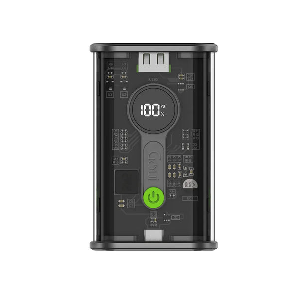 Goui 10000 mAh Nano 10 Pro Power Bank 22.5W – Portable Charger with Qualcomm Quick Charge 3.0, Power Delivery PD, and Digital Screen for Device Charging - Black