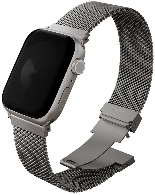 Uniq Dante Pro Apple Watch Self-Adjustable Mesh Steel Band 49/46/45/44MM - Titanium Silver
