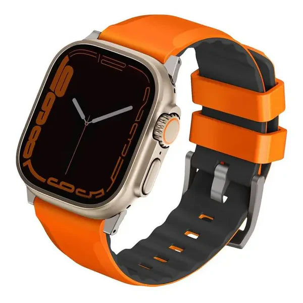 UNIQ LINUS AIROSOFT SILICONE APPLE WATCH STRAP 49/45/44/42MM - VOLT ORANGE (VOLT ORANGE)