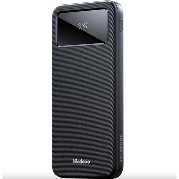 Mcdodo MC-4220 22.5W Large LED Display 10000MAH Fast Charging with Build in Type-C + 2 Type A POWER BANK - Black